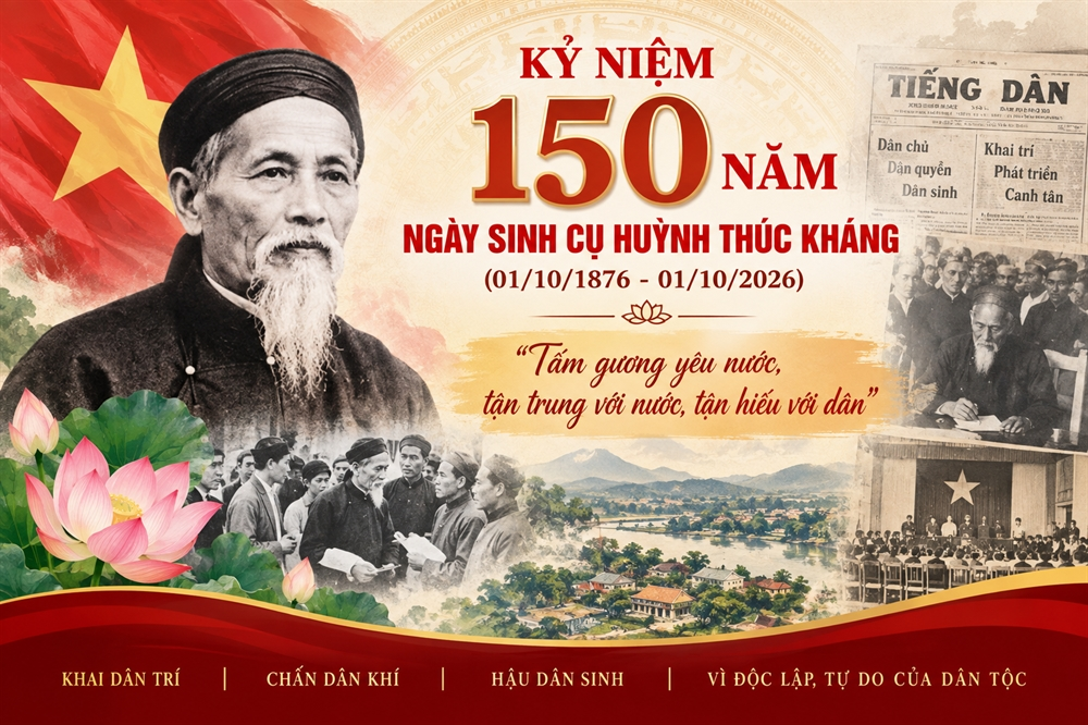 Tuyên truyền kỷ niệm 150 năm Ngày sinh Cụ Huỳnh Thúc Kháng (01/10/1876 - 01/10/2026)